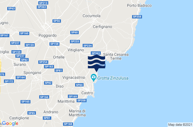 Ortelle, Italyの潮見表地図