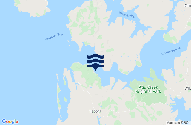 Oruawharo Heads, New Zealandの潮見表地図