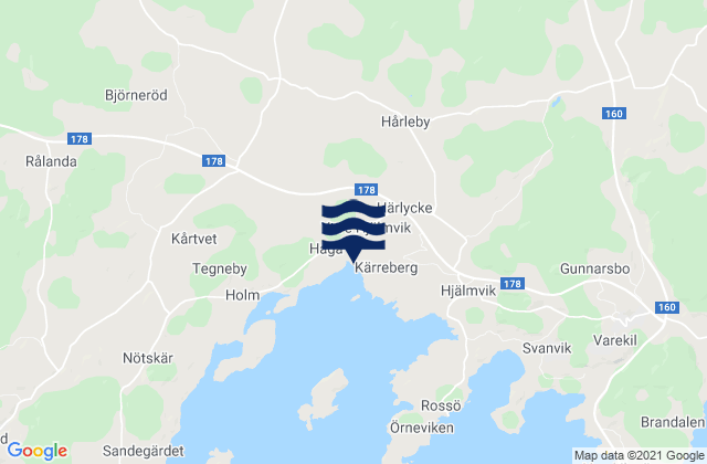 Orust, Swedenの潮見表地図