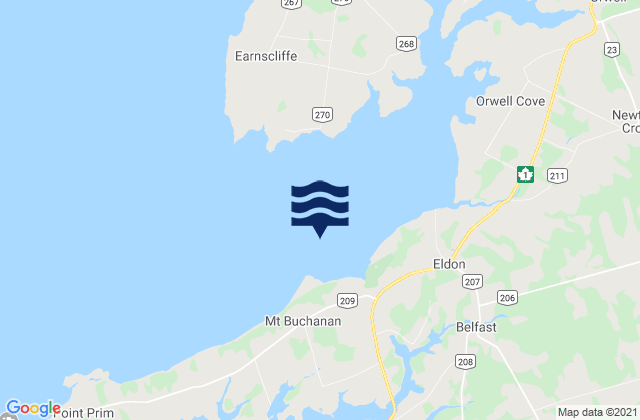 Orwell Bay, Canadaの潮見表地図