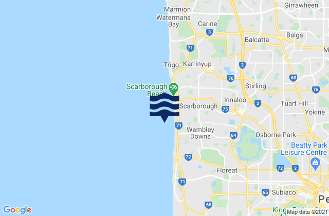 Osborne Park, Australiaの潮見表地図