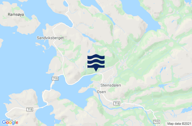 Osen, Norwayの潮見表地図