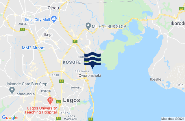 Oshodi-Isolo Local Government Area, Nigeriaの潮見表地図