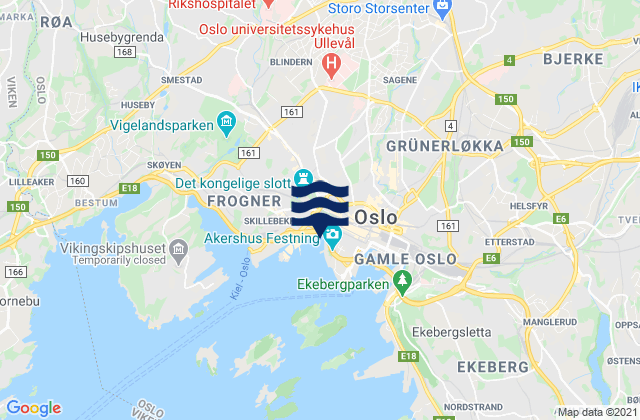 Oslo, Norwayの潮見表地図