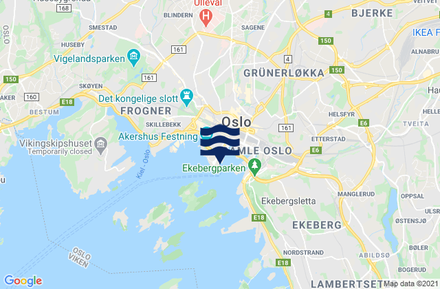 Oslo Port, Norwayの潮見表地図