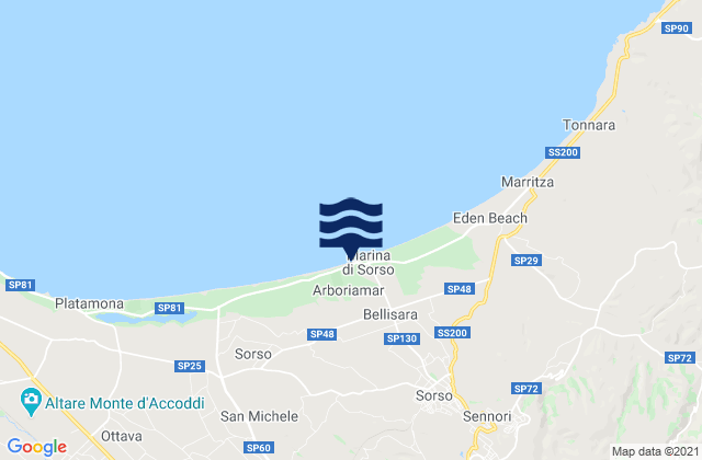 Ossi, Italyの潮見表地図