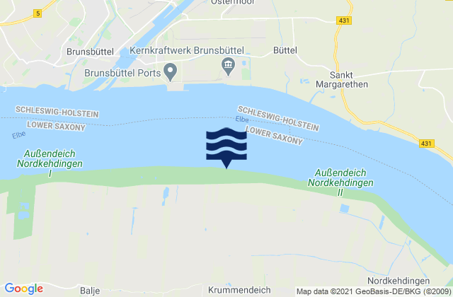 Osten, Germanyの潮見表地図