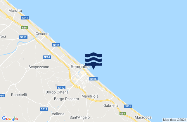 Ostra, Italyの潮見表地図