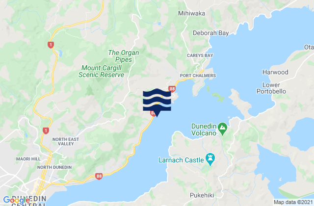 Otago Harbour, New Zealandの潮見表地図