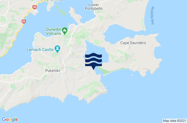 Otago Peninsula, New Zealandの潮見表地図