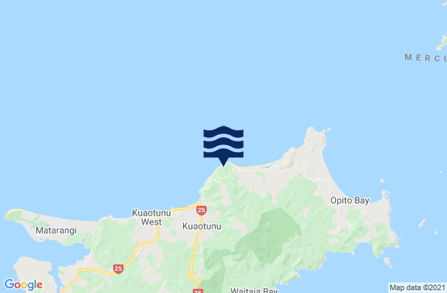 Otama Beach, New Zealandの潮見表地図