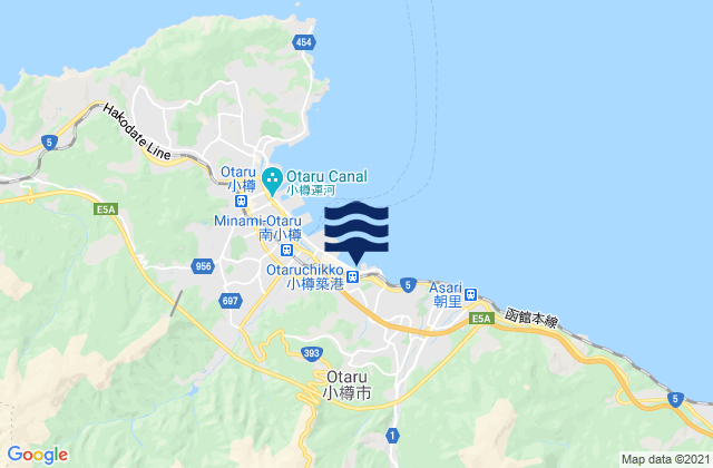 Otaru-shi, Japanの潮見表地図