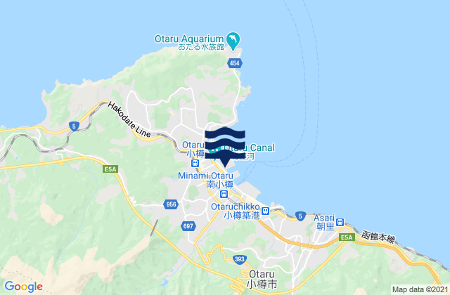 Otaru, Japanの潮見表地図