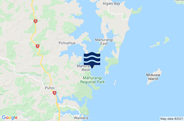 Otuawaea Bay, New Zealandの潮見表地図