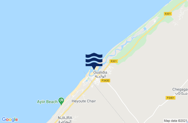 Oualidia, Moroccoの潮見表地図