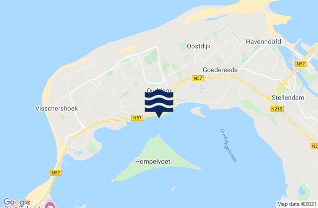 Ouddorp, Netherlandsの潮見表地図