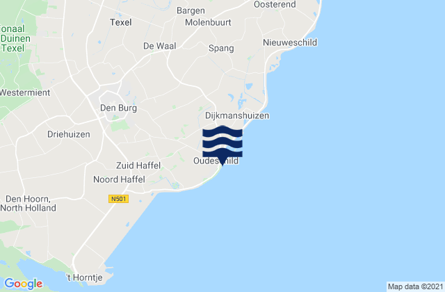 Oudeschild, Netherlandsの潮見表地図