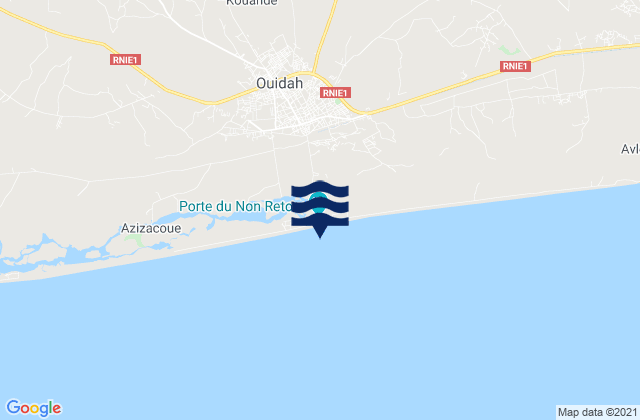Ouidah, Beninの潮見表地図