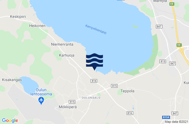 Oulunsalo, Finlandの潮見表地図