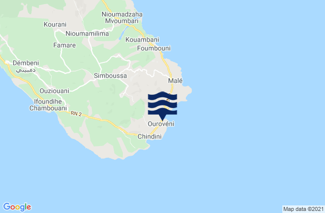 Ourovéni, Comorosの潮見表地図