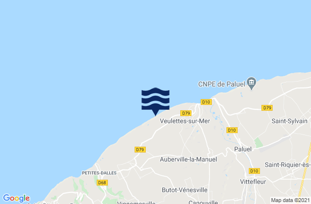 Ourville-en-Caux, Franceの潮見表地図