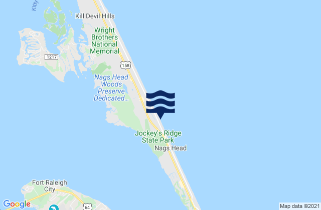 Outer Banks Pier, United Statesの潮見表地図