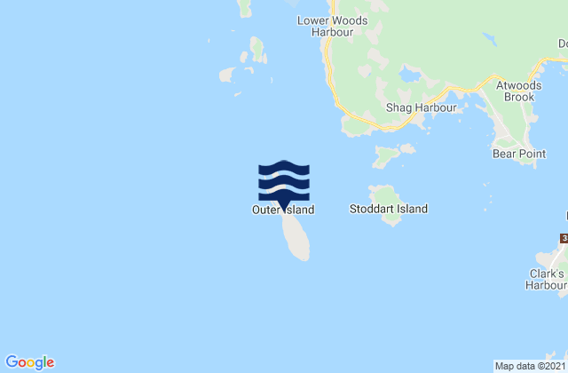 Outer Island, Canadaの潮見表地図