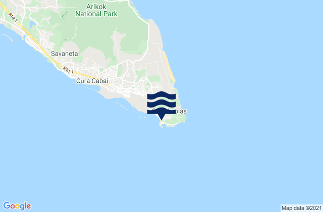 Outside Rodger's Beach, Venezuelaの潮見表地図