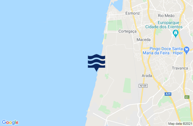 Ovar, Portugalの潮見表地図