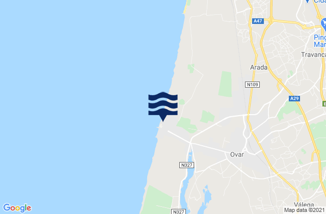 Ovar, Portugalの潮見表地図