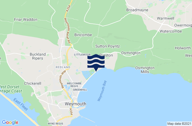 Overcombe, United Kingdomの潮見表地図