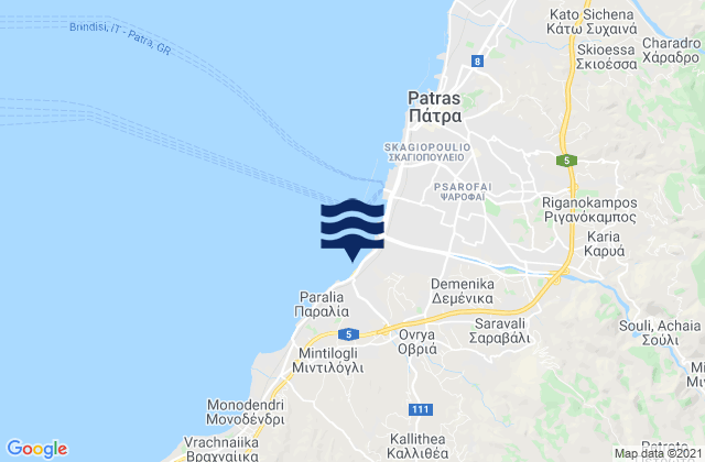 Ovriá, Greeceの潮見表地図