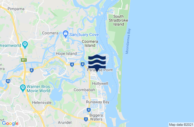 Oxenford, Australiaの潮見表地図