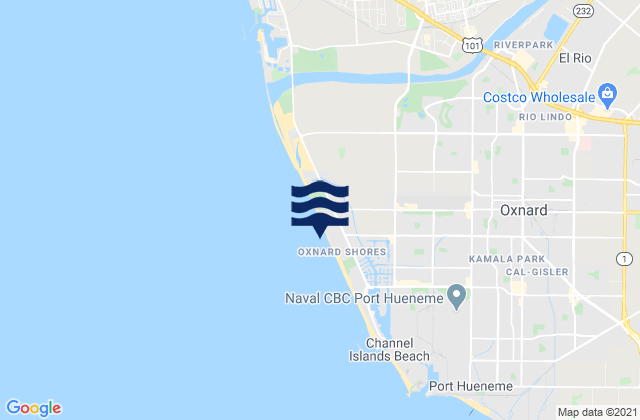 Oxnard Shores, United Statesの潮見表地図
