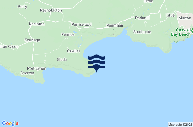 Oxwich Point, United Kingdomの潮見表地図