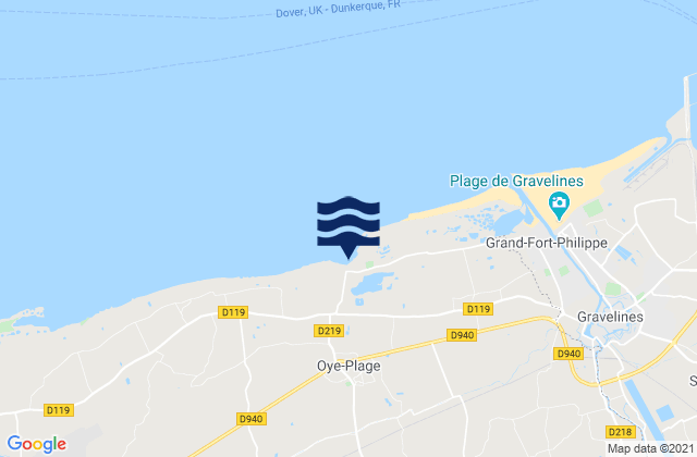 Oye-Plage, Franceの潮見表地図