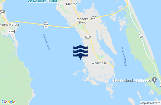Oyster Creek Croatan Sound, United Statesの潮見表地図