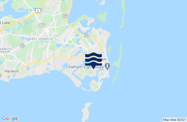 Oyster Pond Beach Chatham, United Statesの潮見表地図