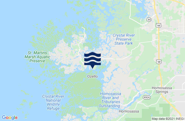 Ozello (St. Martins River), United Statesの潮見表地図
