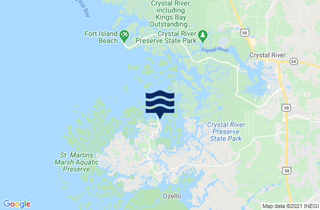 Ozello North Crystal Bay, United Statesの潮見表地図