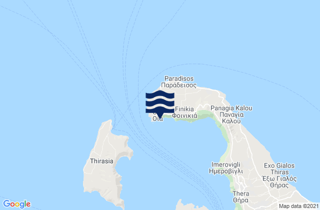 Oía, Greeceの潮見表地図