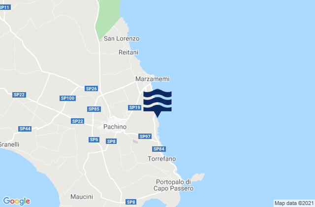 Pachino, Italyの潮見表地図