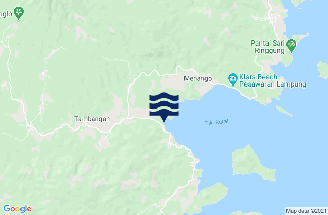 Padangcermin, Indonesiaの潮見表地図