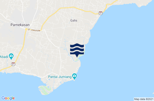 Pademawu, Indonesiaの潮見表地図