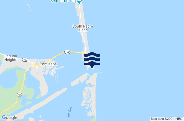Padre Island (south End), United Statesの潮見表地図
