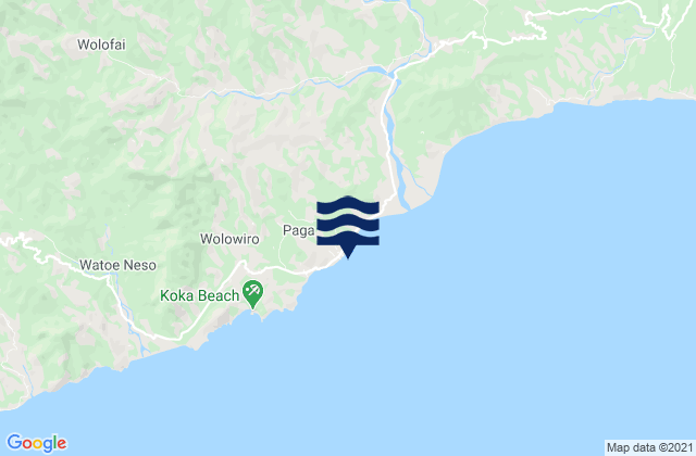 Paga, Indonesiaの潮見表地図