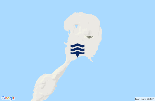 Pagan Island, Northern Mariana Islandsの潮見表地図