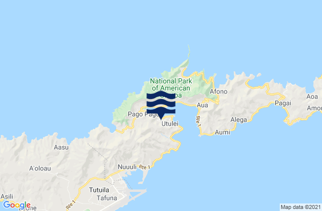 Pago Pago Harbor Tutuila Island, American Samoaの潮見表地図