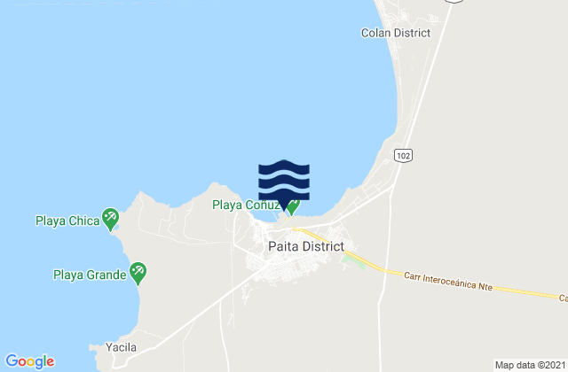 Paita, Peruの潮見表地図
