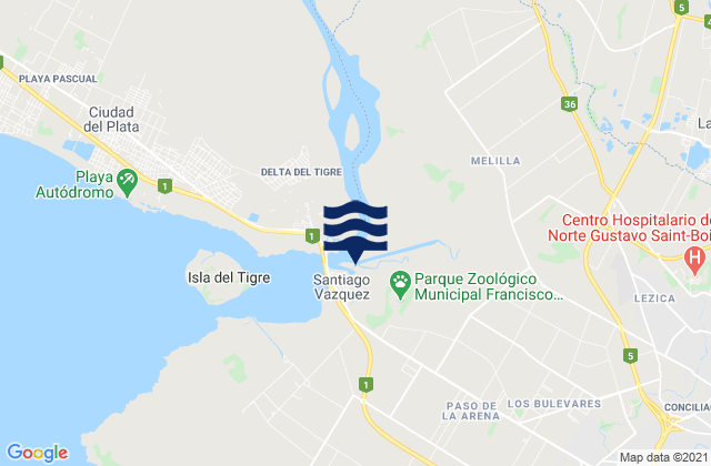 Pajas Blancas, Uruguayの潮見表地図